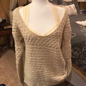 Free People oversized cable knit sweater, XS